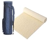 Bausinger Yogaset: Yogamatte Hochflor 20mm, 90x200 cm, Natur, mit passender Yogatasche in blau